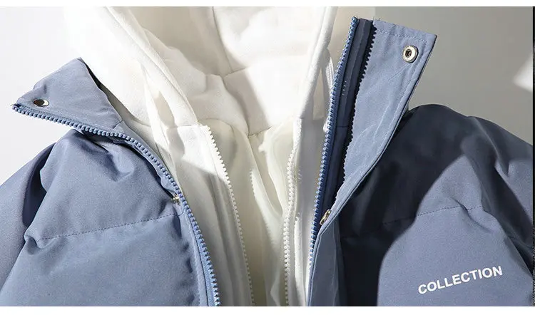 Winter Warm Jacket Mens Streetwear Fashion Parka Men Hooded Thick Korean Fashion Loose Coat for Men Women Winter Parkas Coats