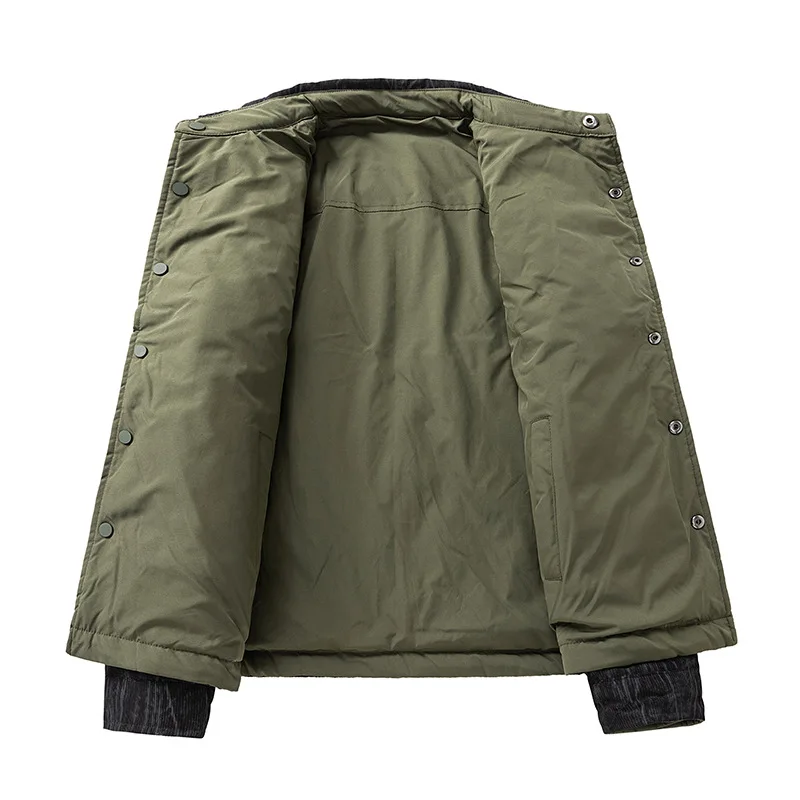 Autumn Winter New Fashion Men Turn-down Collar Long Sleeve Plus Size Casual Trendy Simple Basic Loose Parkas Male Coats Tops