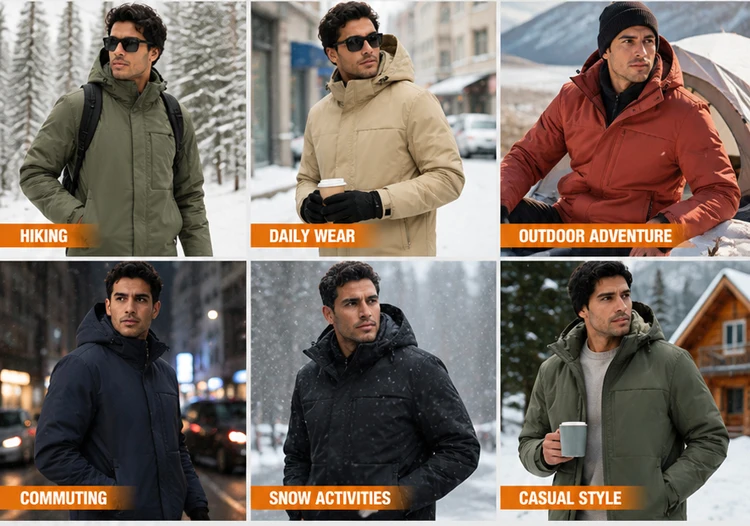 Winter Men's Warm Cargo Hooded Parkas Coats Outdoor Men Windbreaker Waterproof Coats Classic Men Thermal Workwear Padded Jackets