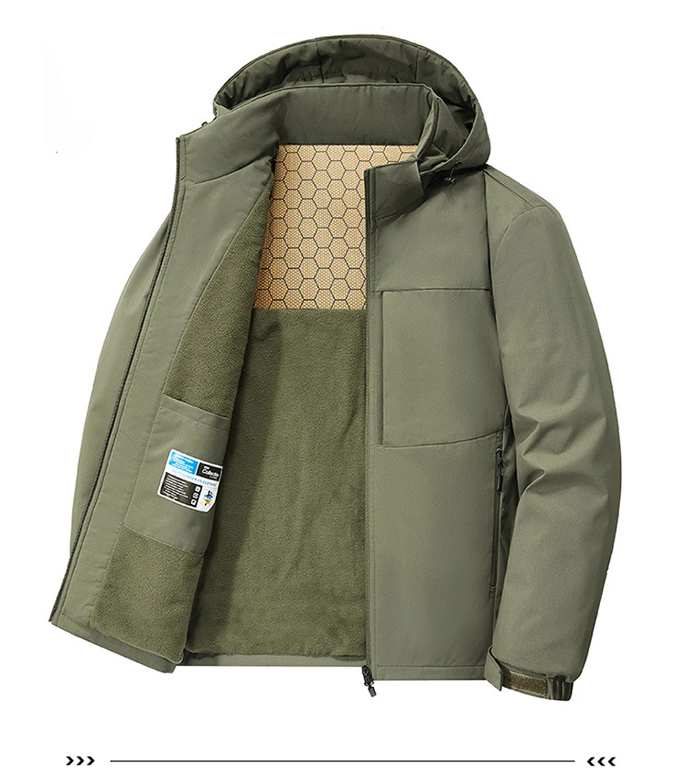 Winter Men's Warm Cargo Hooded Parkas Coats Outdoor Men Windbreaker Waterproof Coats Classic Men Thermal Workwear Padded Jackets