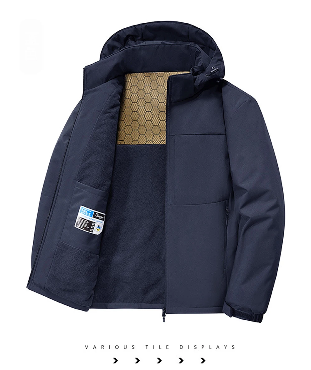 Winter Men's Warm Cargo Hooded Parkas Coats Outdoor Men Windbreaker Waterproof Coats Classic Men Thermal Workwear Padded Jackets