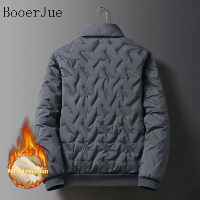 Men's Outerwear Cropped Woolen Parka Coat Autumn Warm Bomber Jacket Winter Thickened Fleece Jackets for Men Windproof Snow Coats