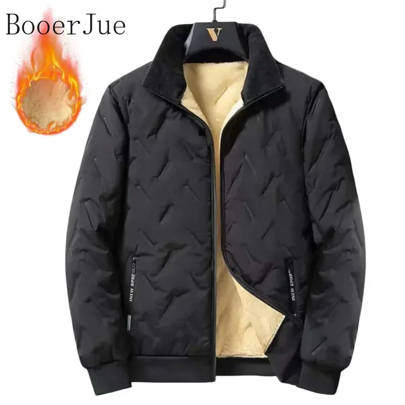 Men's Outerwear Cropped Woolen Parka Coat Autumn Warm Bomber Jacket Winter Thickened Fleece Jackets for Men Windproof Snow Coats