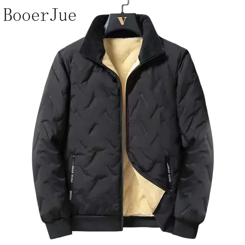Men's Outerwear Cropped Woolen Parka Coat Autumn Warm Bomber Jacket Winter Thickened Fleece Jackets for Men Windproof Snow Coats