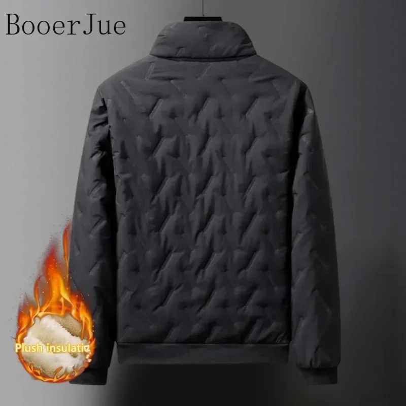Men's Outerwear Cropped Woolen Parka Coat Autumn Warm Bomber Jacket Winter Thickened Fleece Jackets for Men Windproof Snow Coats