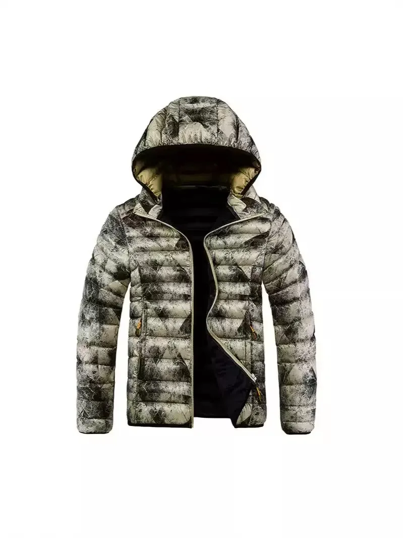 Autumn/Winter Classic American Vintage Sporty Windproof Thickened Warm Hooded Cotton Jacket Men's Casual Loose Plus Size Coat