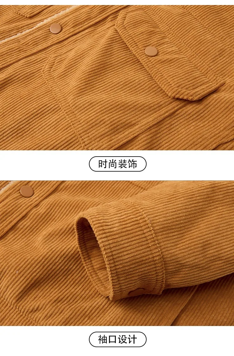 Men's Corduroy Hooded Cotton Clothes Autumn Winter Fashion Trendy Brand Comfortable Warm Clothing