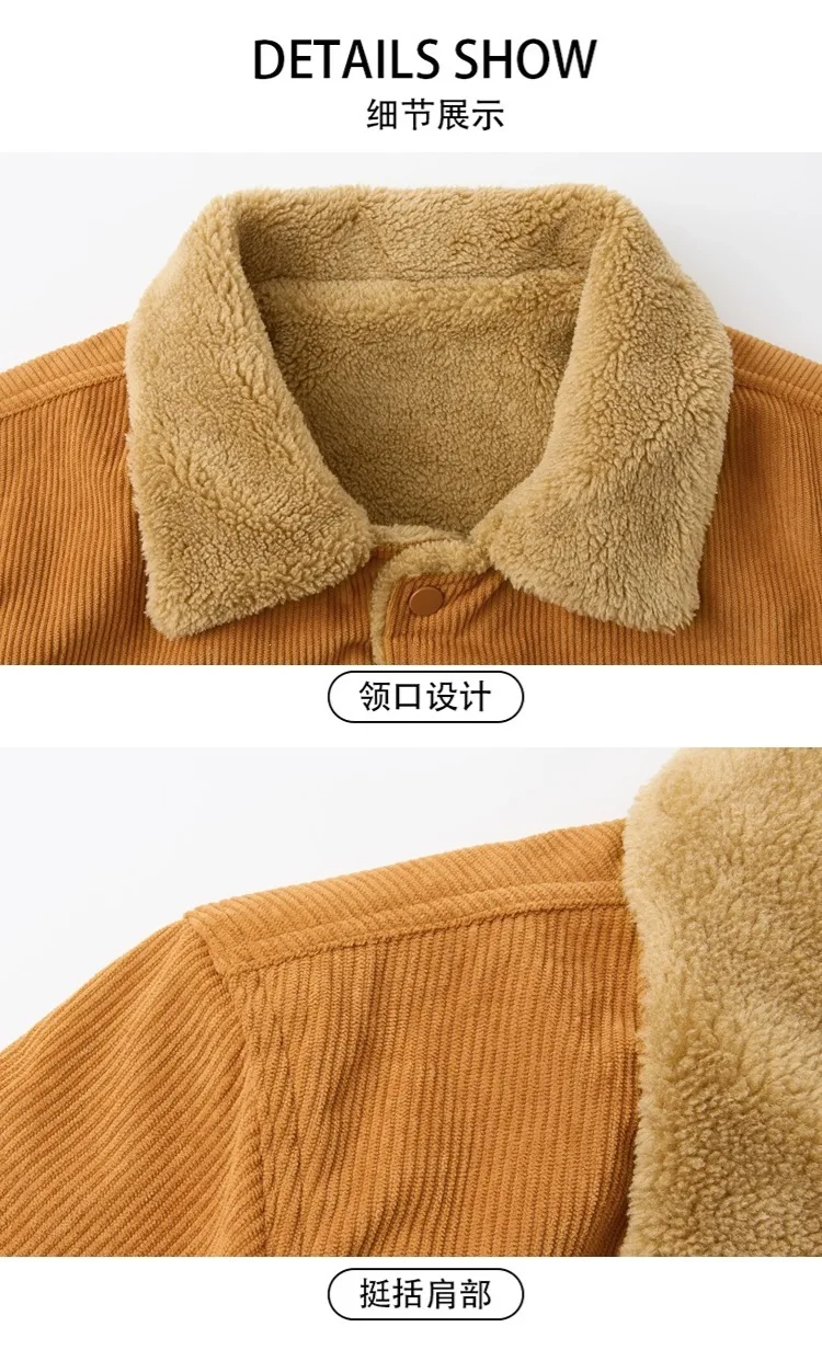 Men's Corduroy Hooded Cotton Clothes Autumn Winter Fashion Trendy Brand Comfortable Warm Clothing