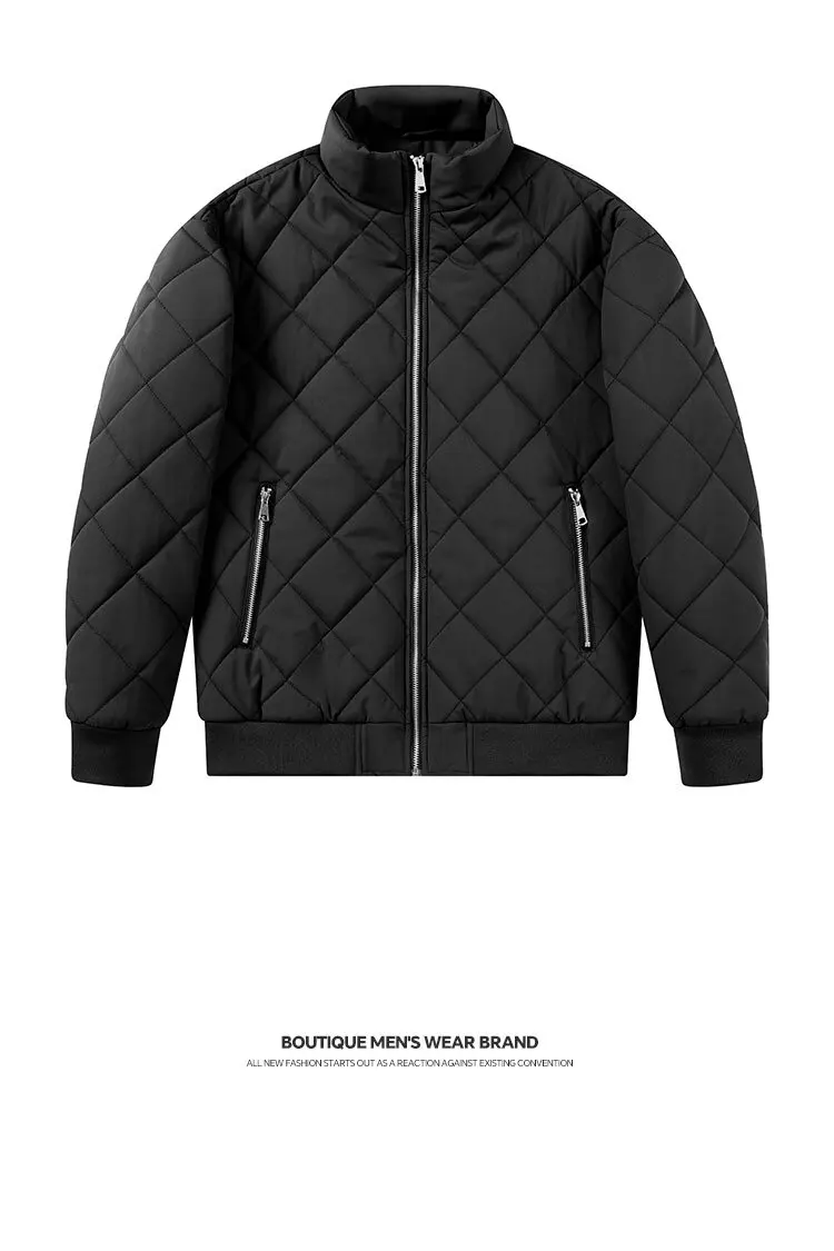 AutumnWinter Fashion Solid Color American Style Sporty Thickened Warm Windproof Cotton Jacket Men's Casual Loose Plus Size Coat