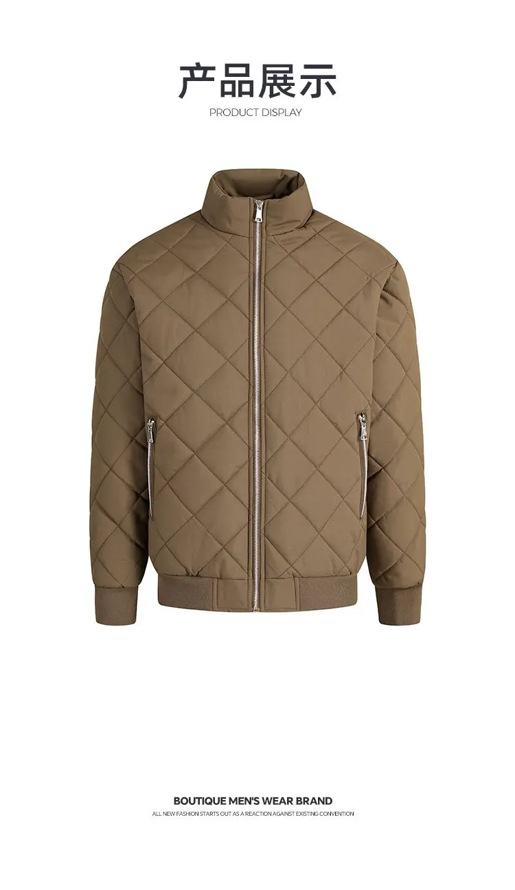 AutumnWinter Fashion Solid Color American Style Sporty Thickened Warm Windproof Cotton Jacket Men's Casual Loose Plus Size Coat