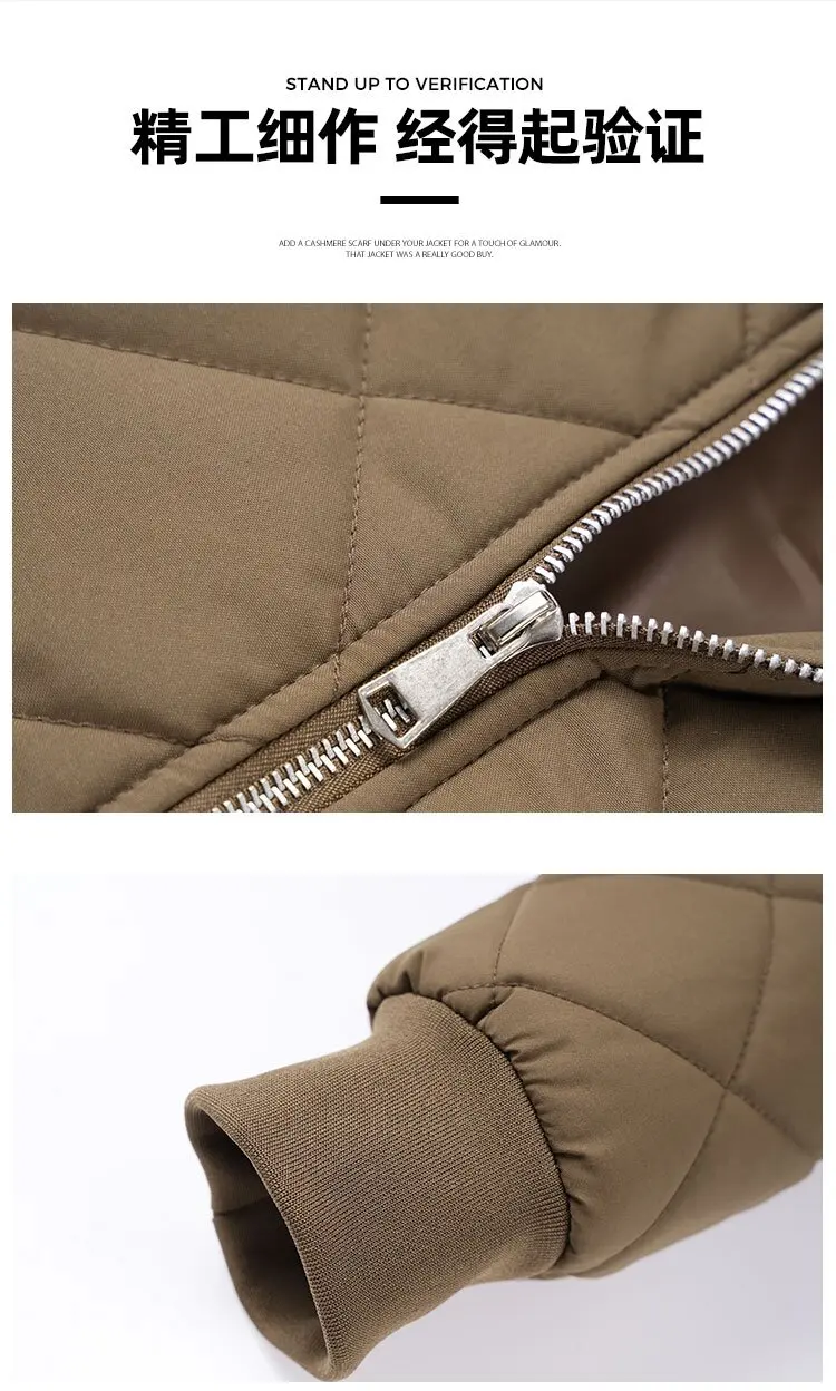 AutumnWinter Fashion Solid Color American Style Sporty Thickened Warm Windproof Cotton Jacket Men's Casual Loose Plus Size Coat