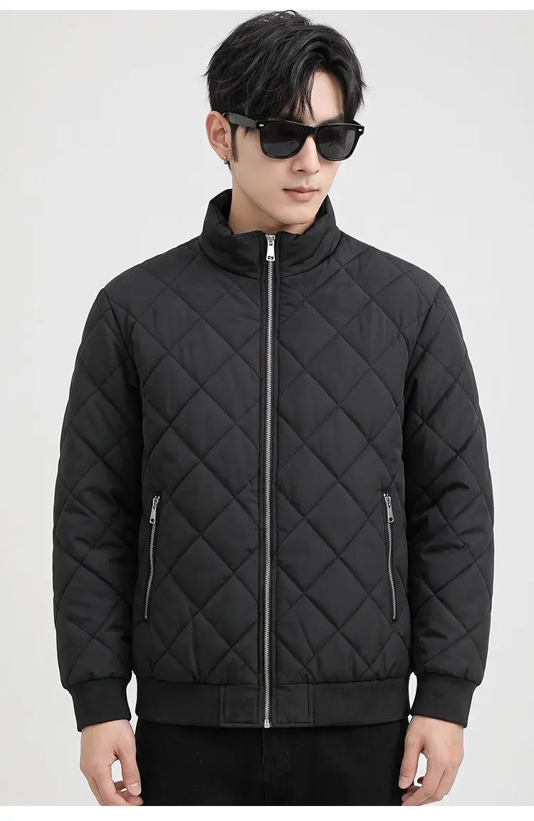AutumnWinter Fashion Solid Color American Style Sporty Thickened Warm Windproof Cotton Jacket Men's Casual Loose Plus Size Coat