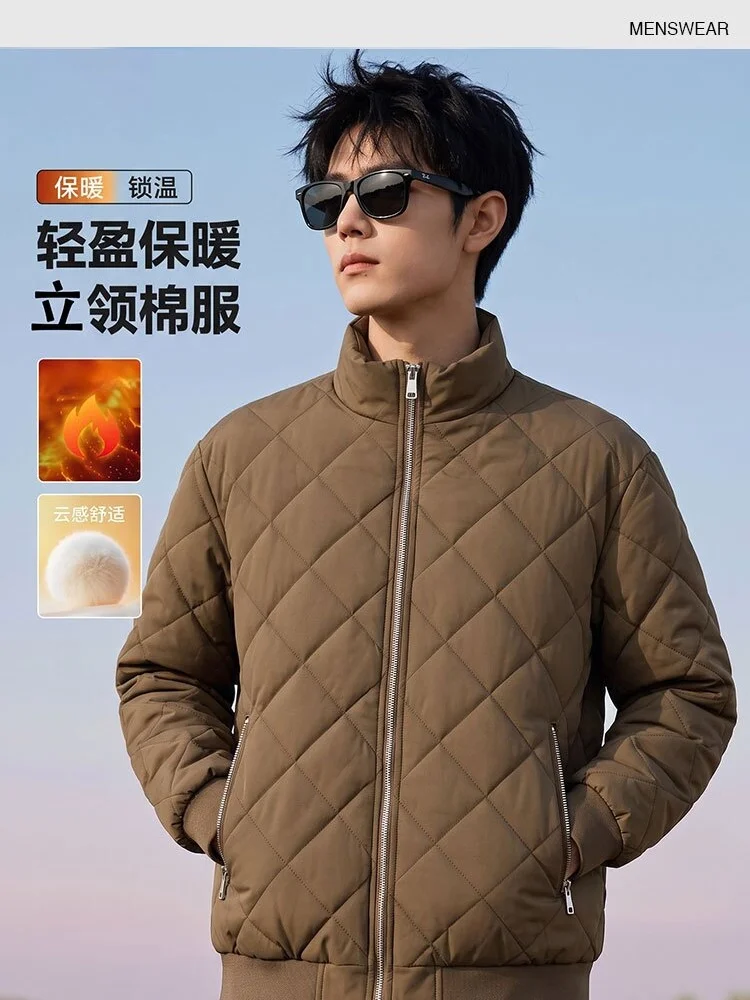AutumnWinter Fashion Solid Color American Style Sporty Thickened Warm Windproof Cotton Jacket Men's Casual Loose Plus Size Coat