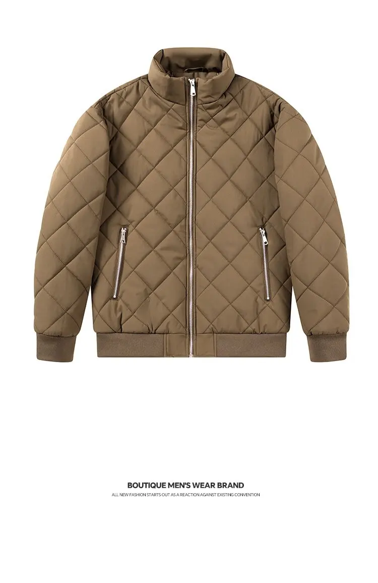 AutumnWinter Fashion Solid Color American Style Sporty Thickened Warm Windproof Cotton Jacket Men's Casual Loose Plus Size Coat