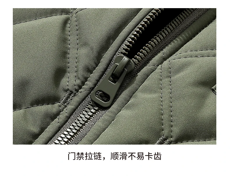 Autumn Winter Lapel Rhombus Quilted Lightweight Cotton Coat For Men Business Casual Warm Short Outerwear For Male Daily Commute