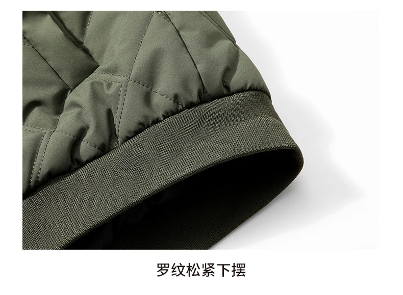 Autumn Winter Lapel Rhombus Quilted Lightweight Cotton Coat For Men Business Casual Warm Short Outerwear For Male Daily Commute