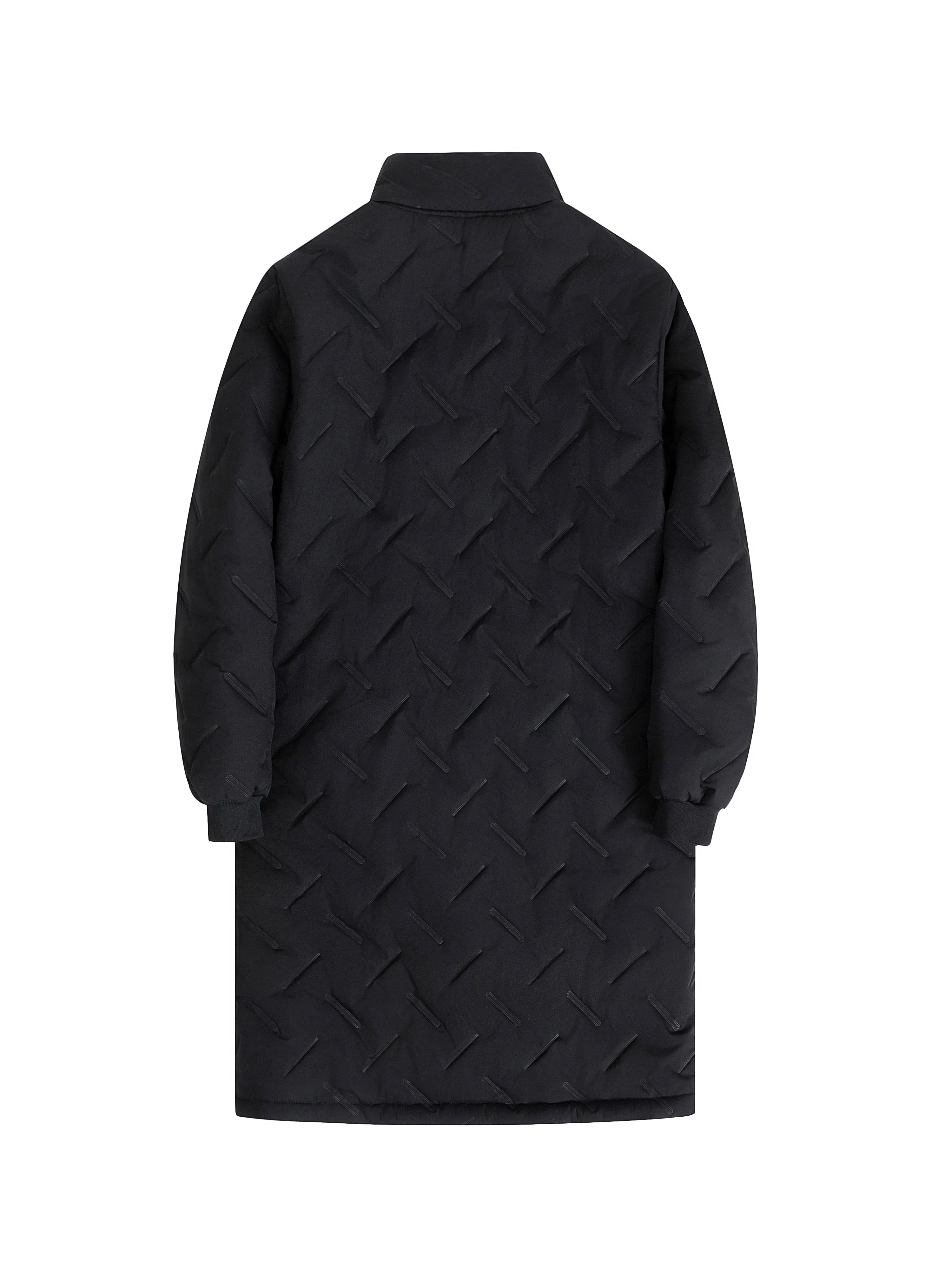 Men's Mid Length Parka Coat Autumn Embossed Quilted Ultrasonic Parkas Man Winter Lambswool Fleece Lined Jackets Thick Outerwear