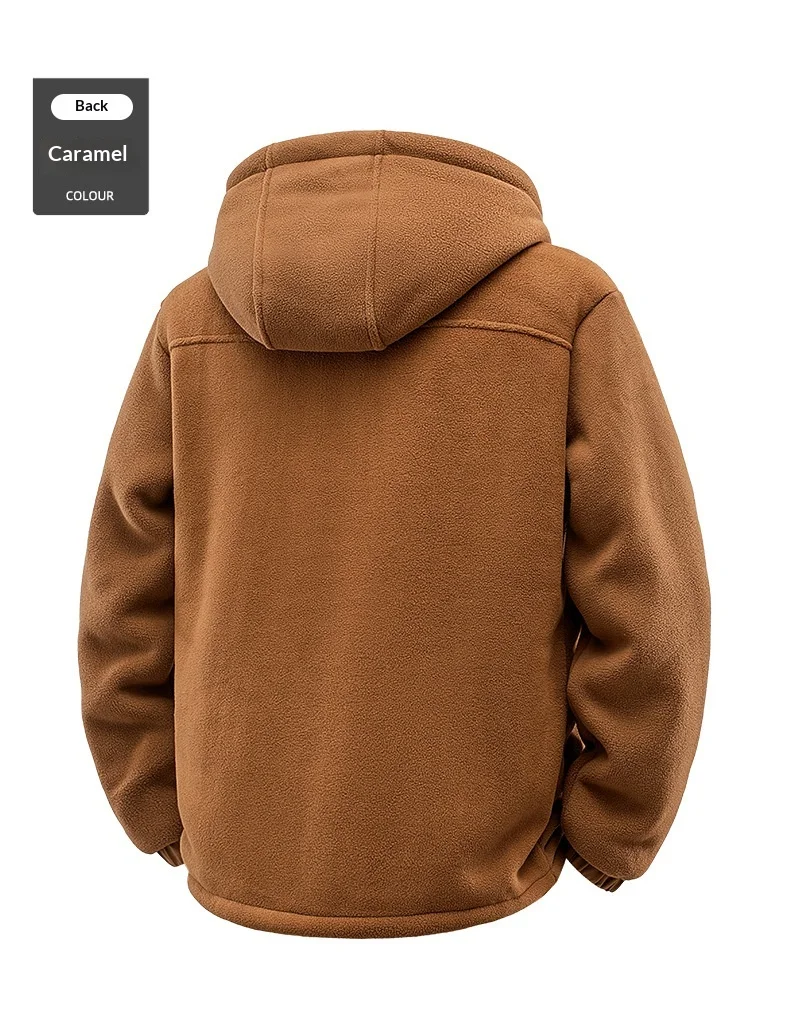 Men's-Hooded-Fleece-Jacket-Thick-Sherpa-Lined-Coat-Elastic-Cuffs-Zipper-Pockets-Windproof-Warm-Winter-Outdoor-Casual-Outerwear