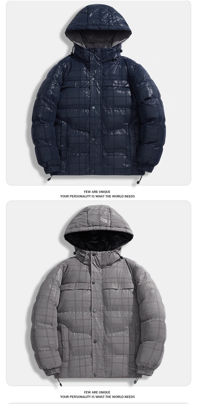 Men Parka Winter Warmth Thickened Hooded Waterproof Women Puffer Jacket Coat Solid Casual Streetwear Parkas Coat