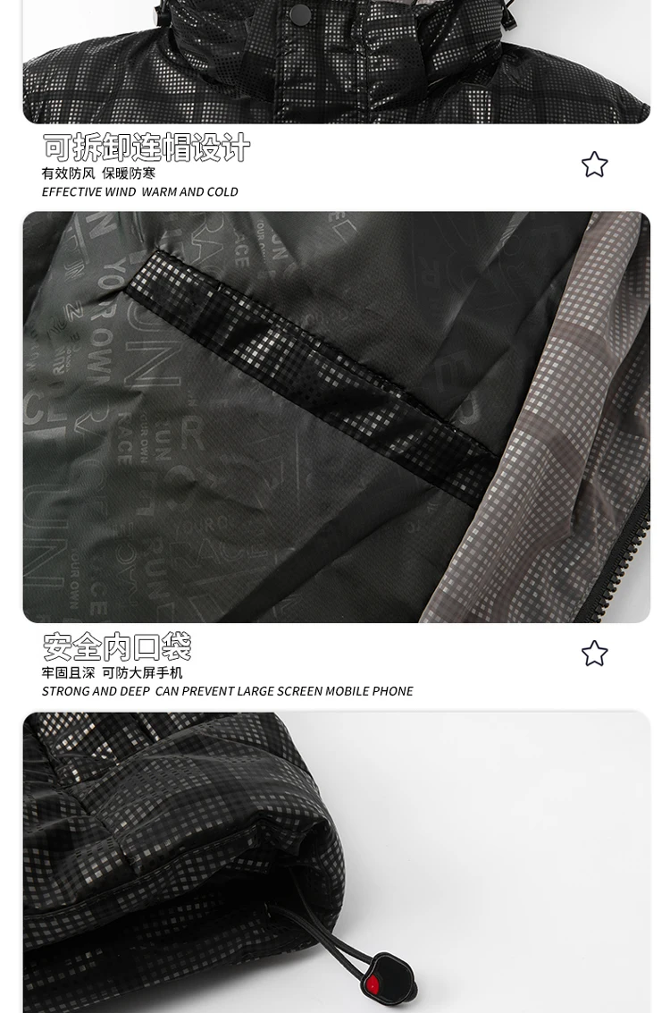 Men Parka Winter Warmth Thickened Hooded Waterproof Women Puffer Jacket Coat Solid Casual Streetwear Parkas Coat
