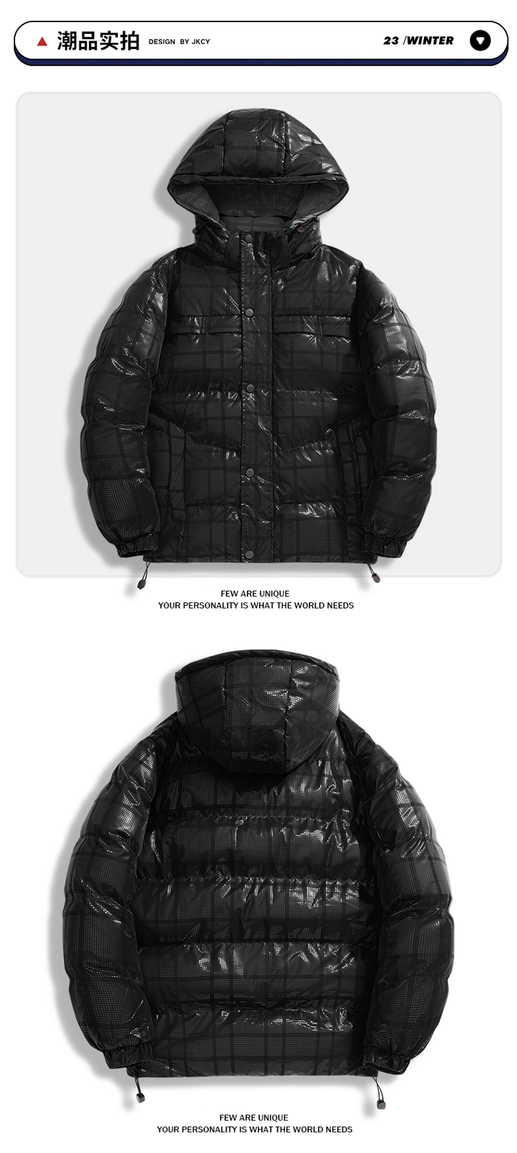 Men Parka Winter Warmth Thickened Hooded Waterproof Women Puffer Jacket Coat Solid Casual Streetwear Parkas Coat