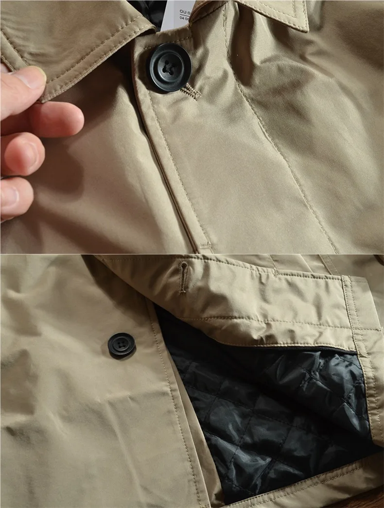 Men's Cotton Padded Winter Jacket European American Style Casual Retro Windproof Waterproof Long Sleeved Cardigan Windbreaker