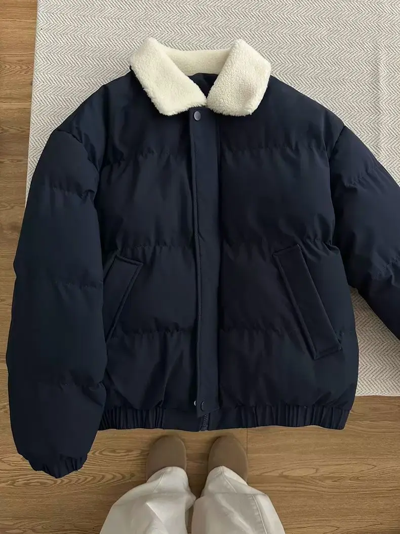 2026 Fashion Lapel Cotton-padded Coat Men's Winte Thick Warm Casual Bread Parkas Male Short Cotton Padded Jackets C926