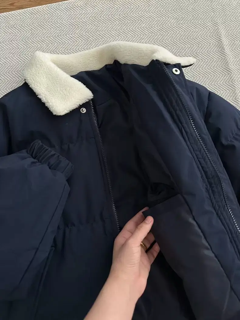2026 Fashion Lapel Cotton-padded Coat Men's Winte Thick Warm Casual Bread Parkas Male Short Cotton Padded Jackets C926