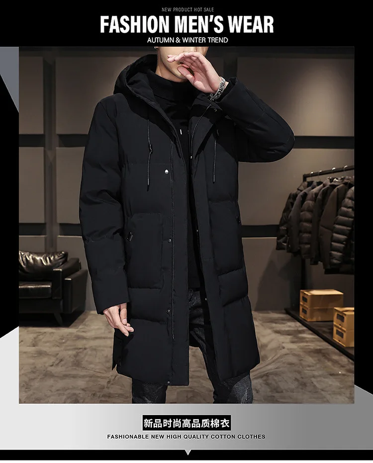 Winter Hooded Military Padded Coat Men's Plus Size Korean Casual Warm Jacket