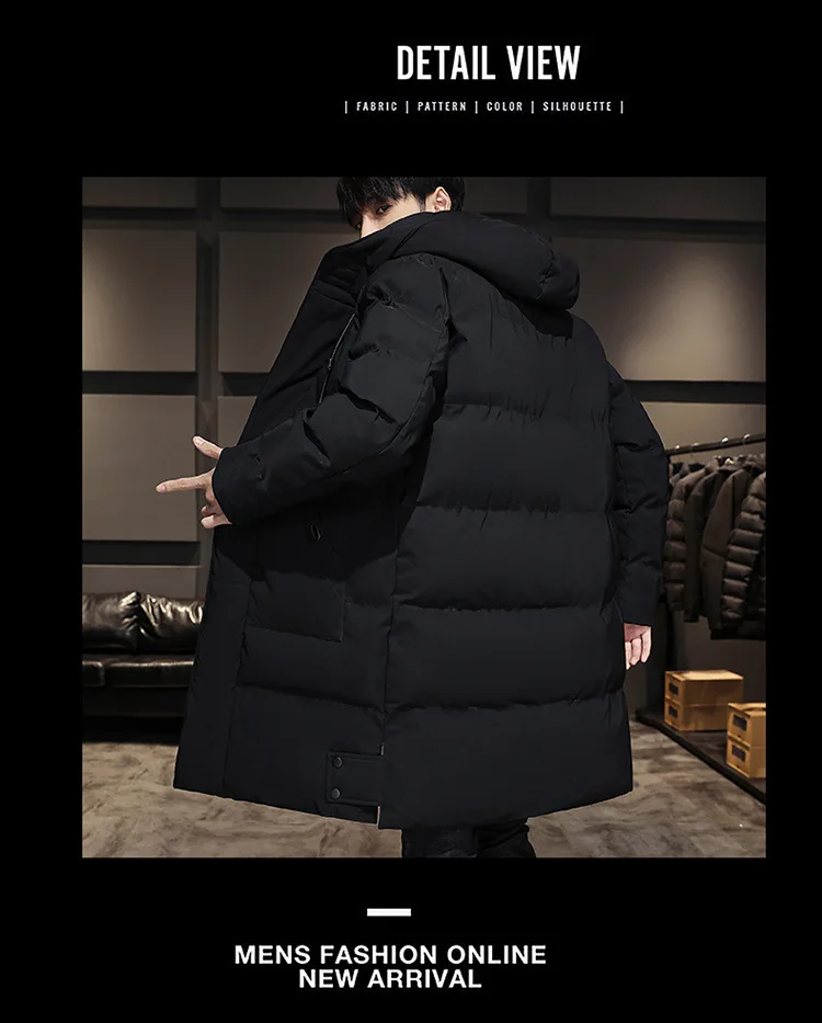 Winter Hooded Military Padded Coat Men's Plus Size Korean Casual Warm Jacket