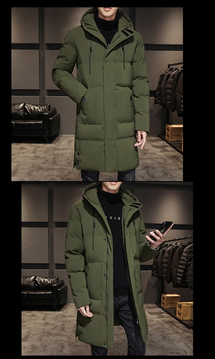 Winter Hooded Military Padded Coat Men's Plus Size Korean Casual Warm Jacket