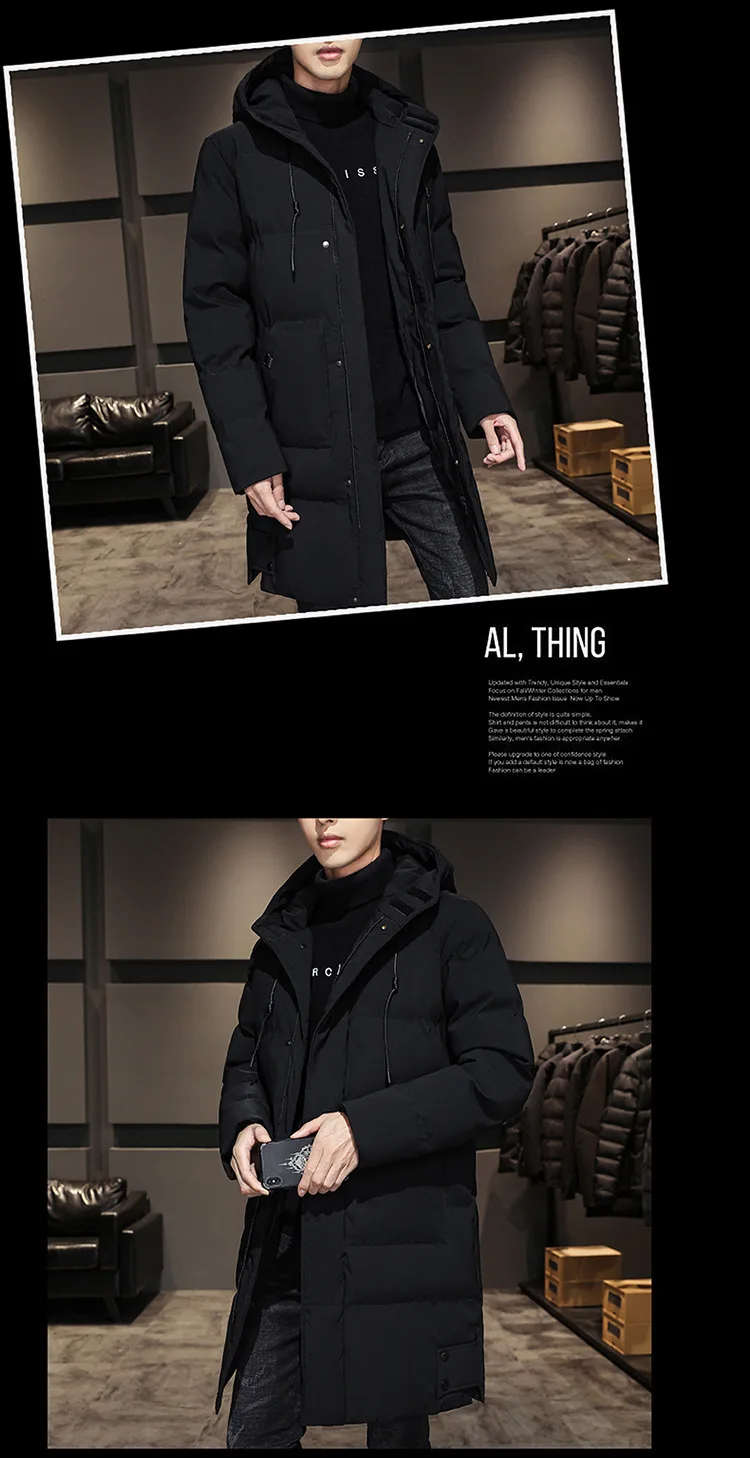 Winter Hooded Military Padded Coat Men's Plus Size Korean Casual Warm Jacket