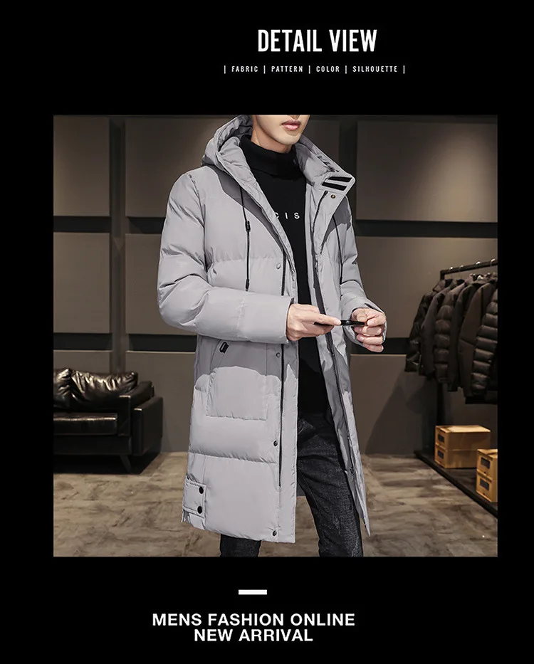 Winter Hooded Military Padded Coat Men's Plus Size Korean Casual Warm Jacket