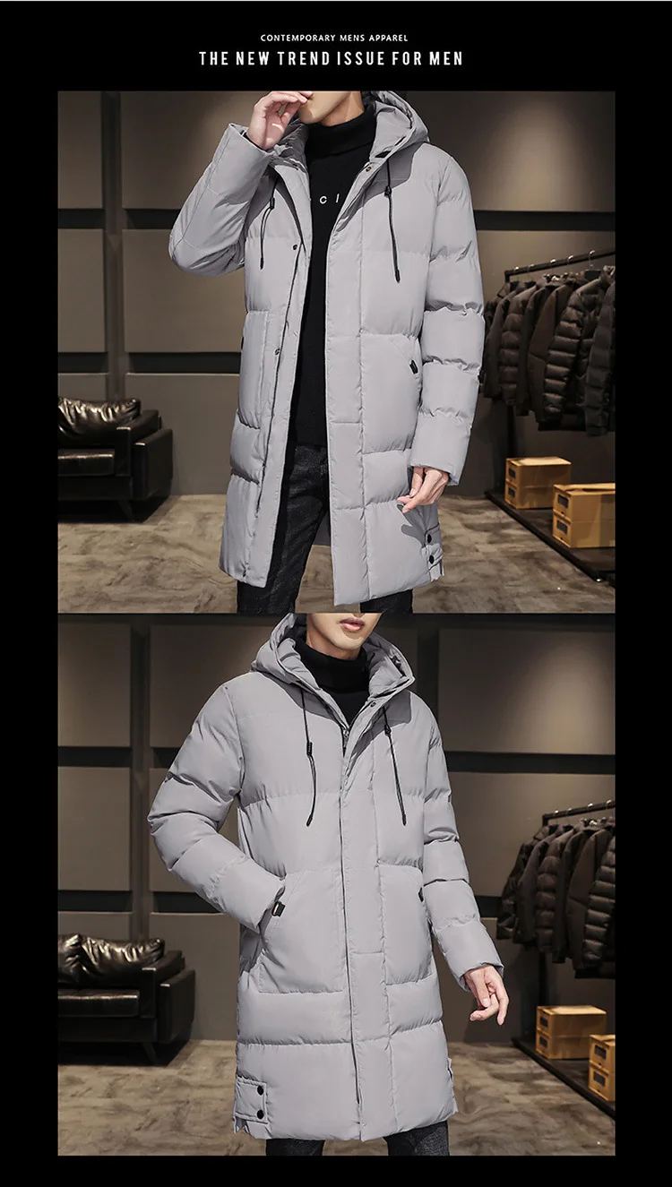 Winter Hooded Military Padded Coat Men's Plus Size Korean Casual Warm Jacket