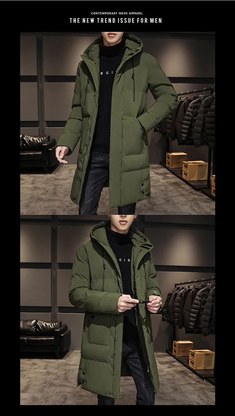 Winter Hooded Military Padded Coat Men's Plus Size Korean Casual Warm Jacket