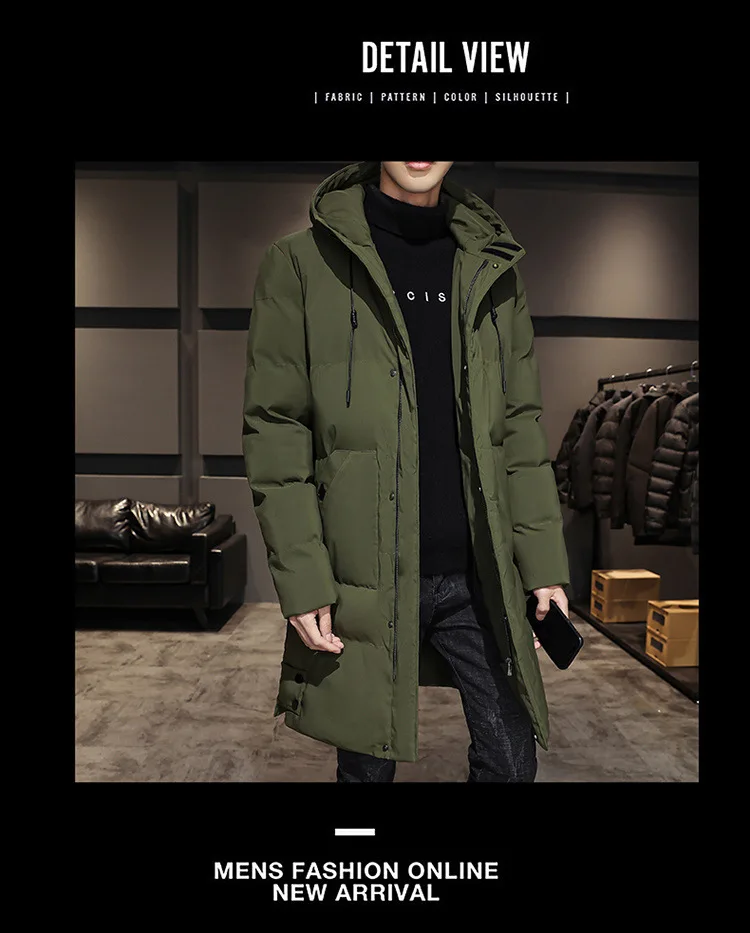 Winter Hooded Military Padded Coat Men's Plus Size Korean Casual Warm Jacket