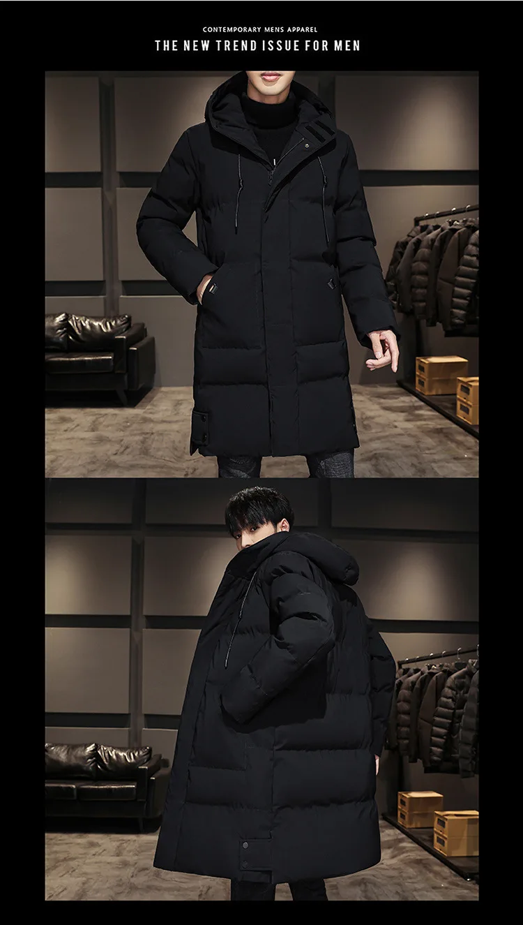 Winter Hooded Military Padded Coat Men's Plus Size Korean Casual Warm Jacket
