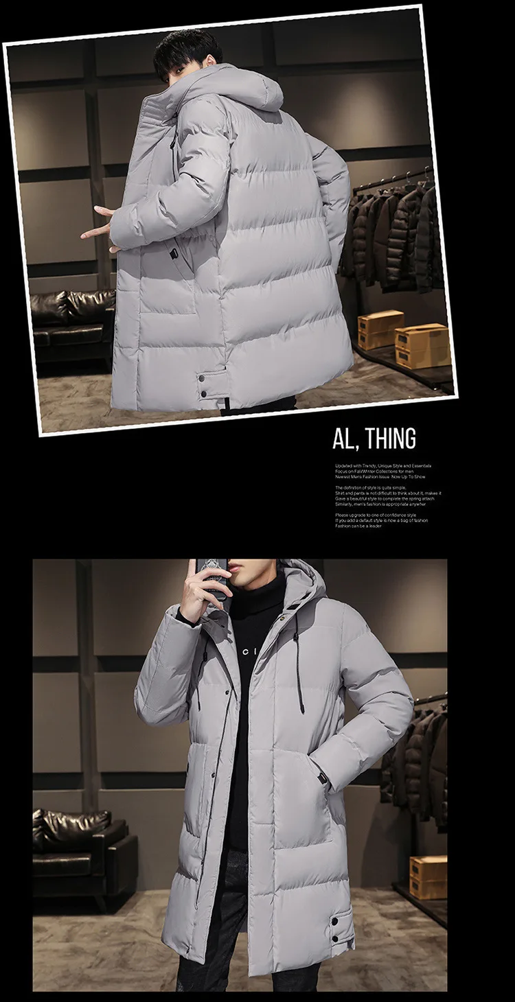 Winter Hooded Military Padded Coat Men's Plus Size Korean Casual Warm Jacket