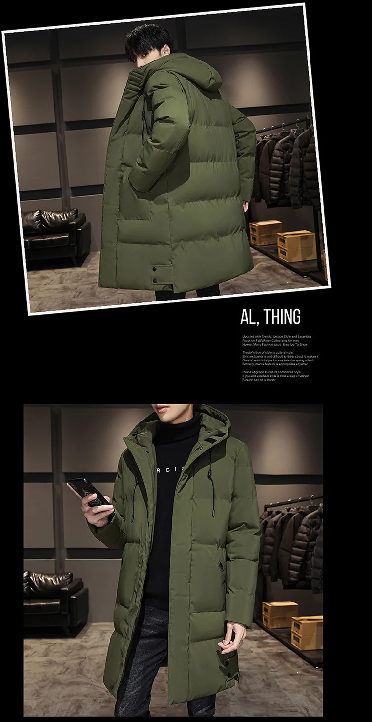 Winter Hooded Military Padded Coat Men's Plus Size Korean Casual Warm Jacket