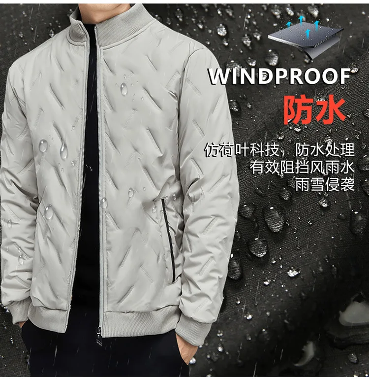 Men Business Parkas Stand Collar Lamb Fleece Winter Parkas Wind Cold Proof Down Coat Fleece Thick High Quality Casual Parkas