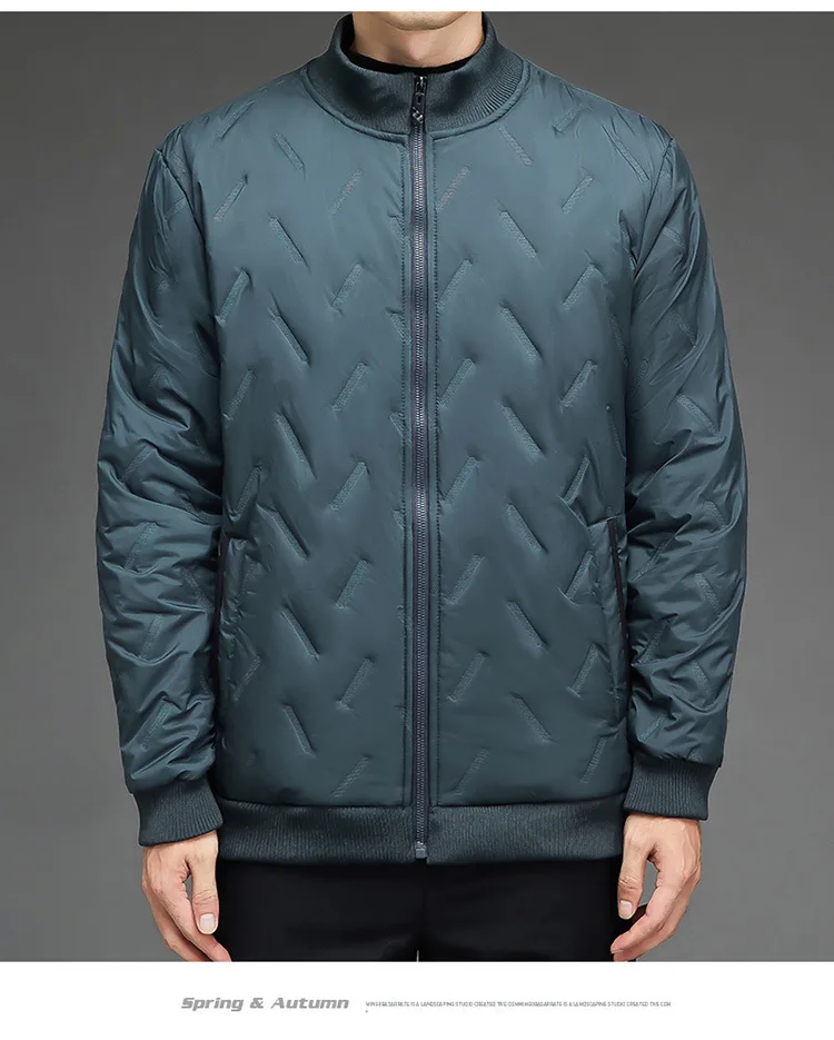 Men Business Parkas Stand Collar Lamb Fleece Winter Parkas Wind Cold Proof Down Coat Fleece Thick High Quality Casual Parkas