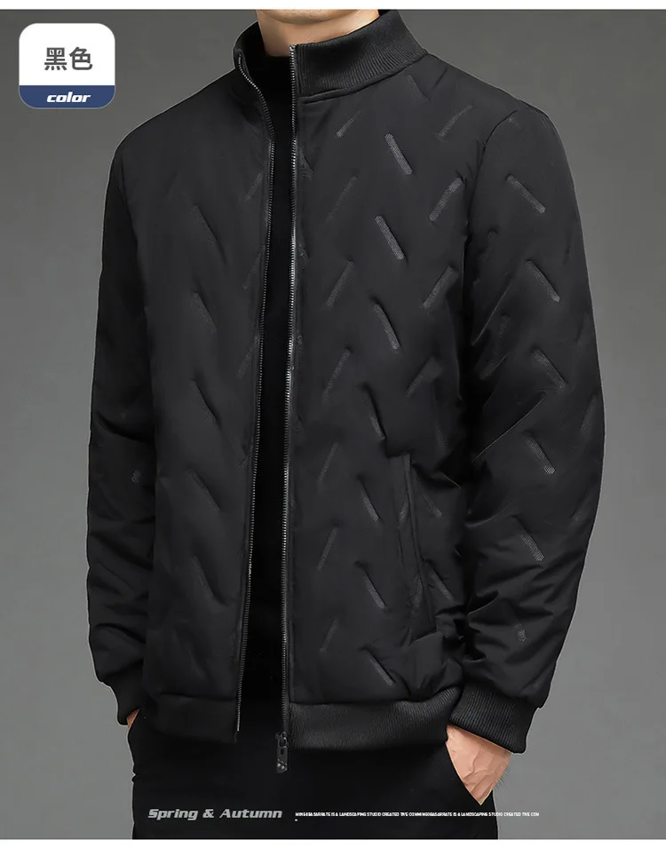Men Business Parkas Stand Collar Lamb Fleece Winter Parkas Wind Cold Proof Down Coat Fleece Thick High Quality Casual Parkas