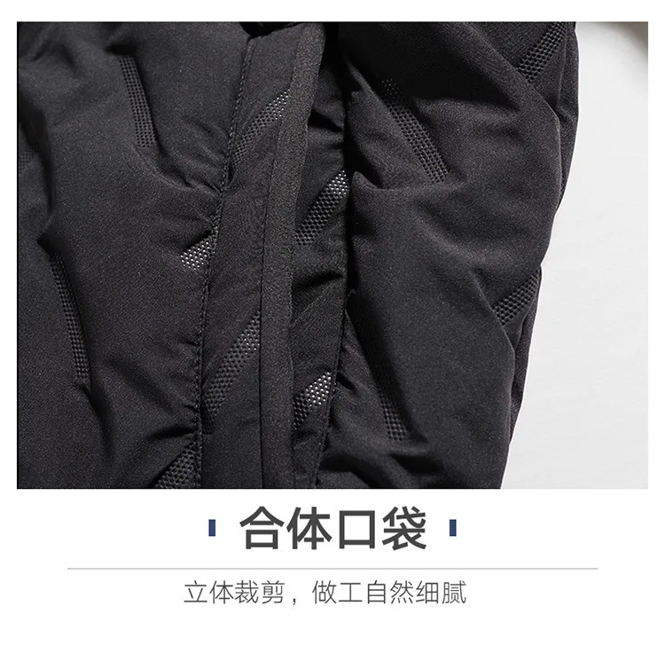 Men Business Parkas Stand Collar Lamb Fleece Winter Parkas Wind Cold Proof Down Coat Fleece Thick High Quality Casual Parkas