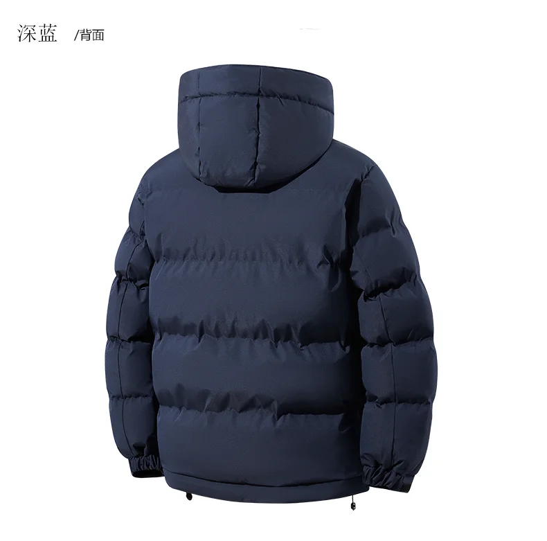 2026 New Plus-Size L-5XL Men's Cotton Coat with Removable Hat Autumn Outerwear solid thicken warm  coat youth winter jacket