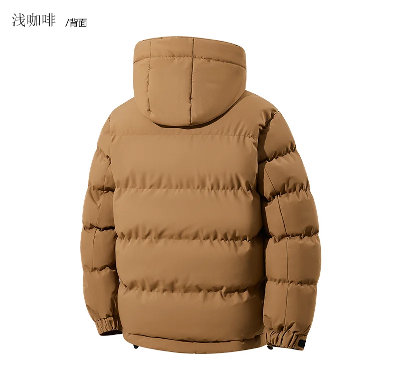 2026 New Plus-Size L-5XL Men's Cotton Coat with Removable Hat Autumn Outerwear solid thicken warm  coat youth winter jacket