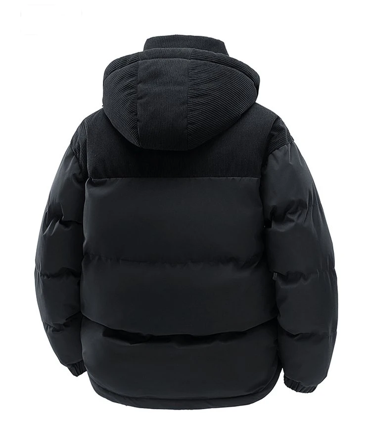 2027 Winter Men Corduroy Coat Outdoor Removable Hooded Jacket Men Warm Outwear Casual Fashion Solid Parkas Jacket Male Tops
