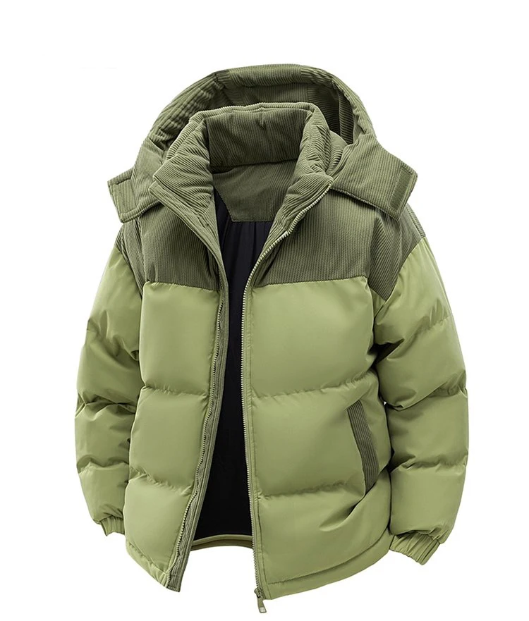2027 Winter Men Corduroy Coat Outdoor Removable Hooded Jacket Men Warm Outwear Casual Fashion Solid Parkas Jacket Male Tops