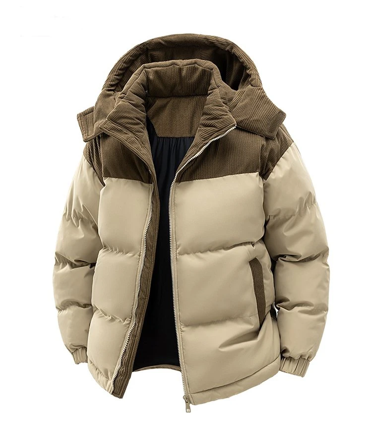2027 Winter Men Corduroy Coat Outdoor Removable Hooded Jacket Men Warm Outwear Casual Fashion Solid Parkas Jacket Male Tops