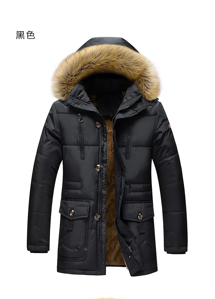 2026 New Men's Casual Parkas Winter Korean Style Thickened Warm Mid-length Jackets Hooded Outdoor Windbreak Coats Oversized 5XL