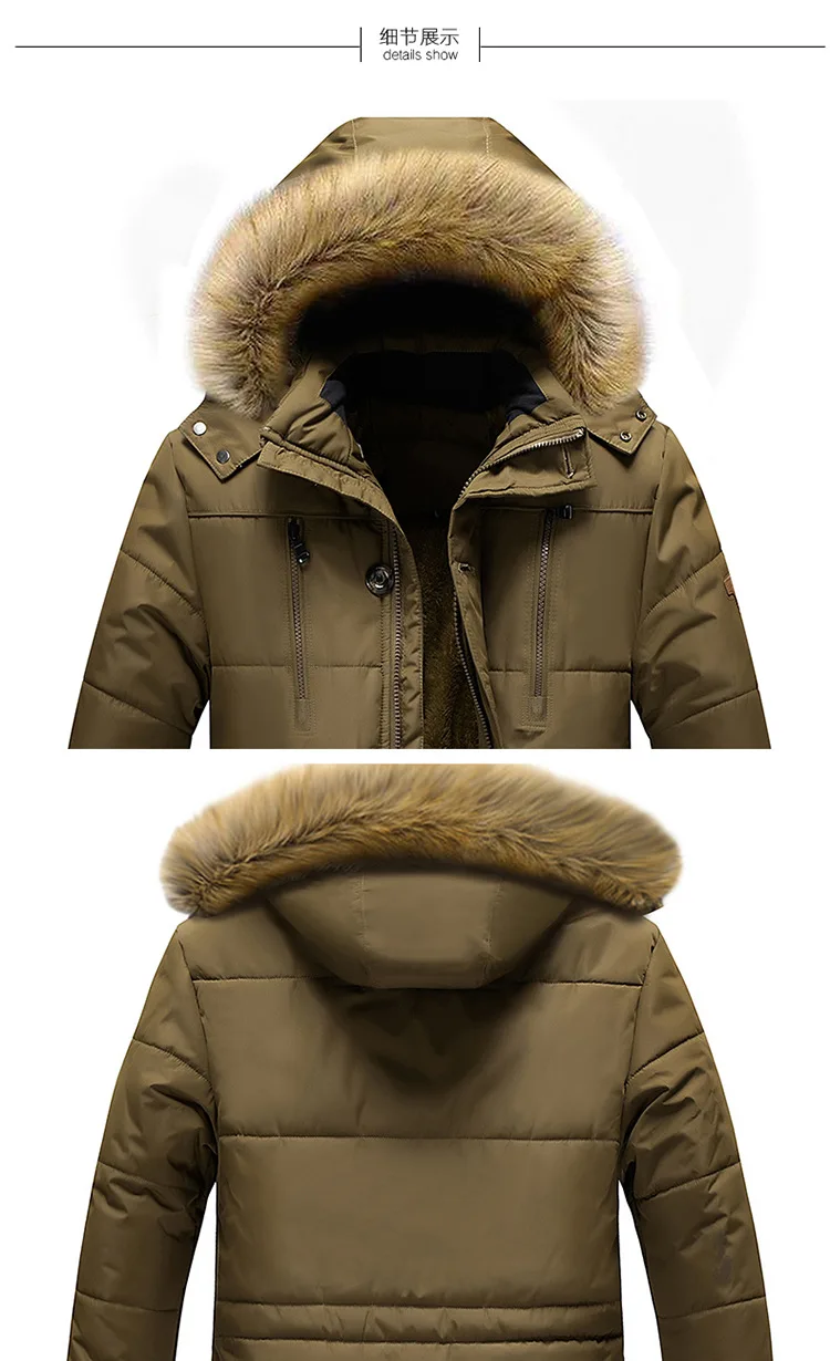 2026 New Men's Casual Parkas Winter Korean Style Thickened Warm Mid-length Jackets Hooded Outdoor Windbreak Coats Oversized 5XL